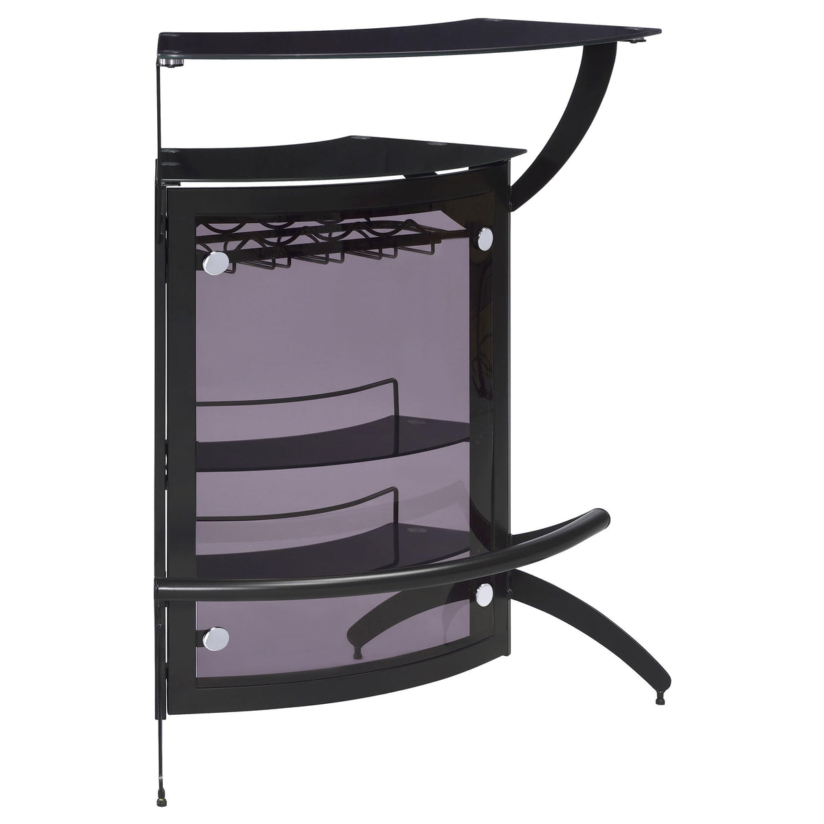 Coaster Home Furnishings Dallas 2-Shelf Home Bar Smoked and Black Glass