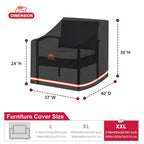 Turtle Life Patio Chair Cover, Heavy Duty Durable Waterproof Outdoor Lawn Armchair Deep Single Sofa Cover, Anti-Fading Cover For Chair, Black, 37' W X 40' D X 30' H