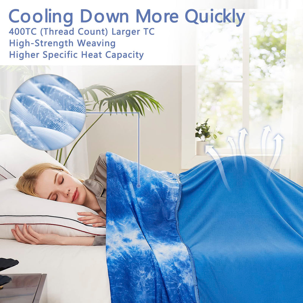Topcee Cooling Blanket For Hot Sleepers,Absorbs Heat To Keep Body Cool For Night Sweats,100% Oeko-Tex Certified Cool Fiber,Breat