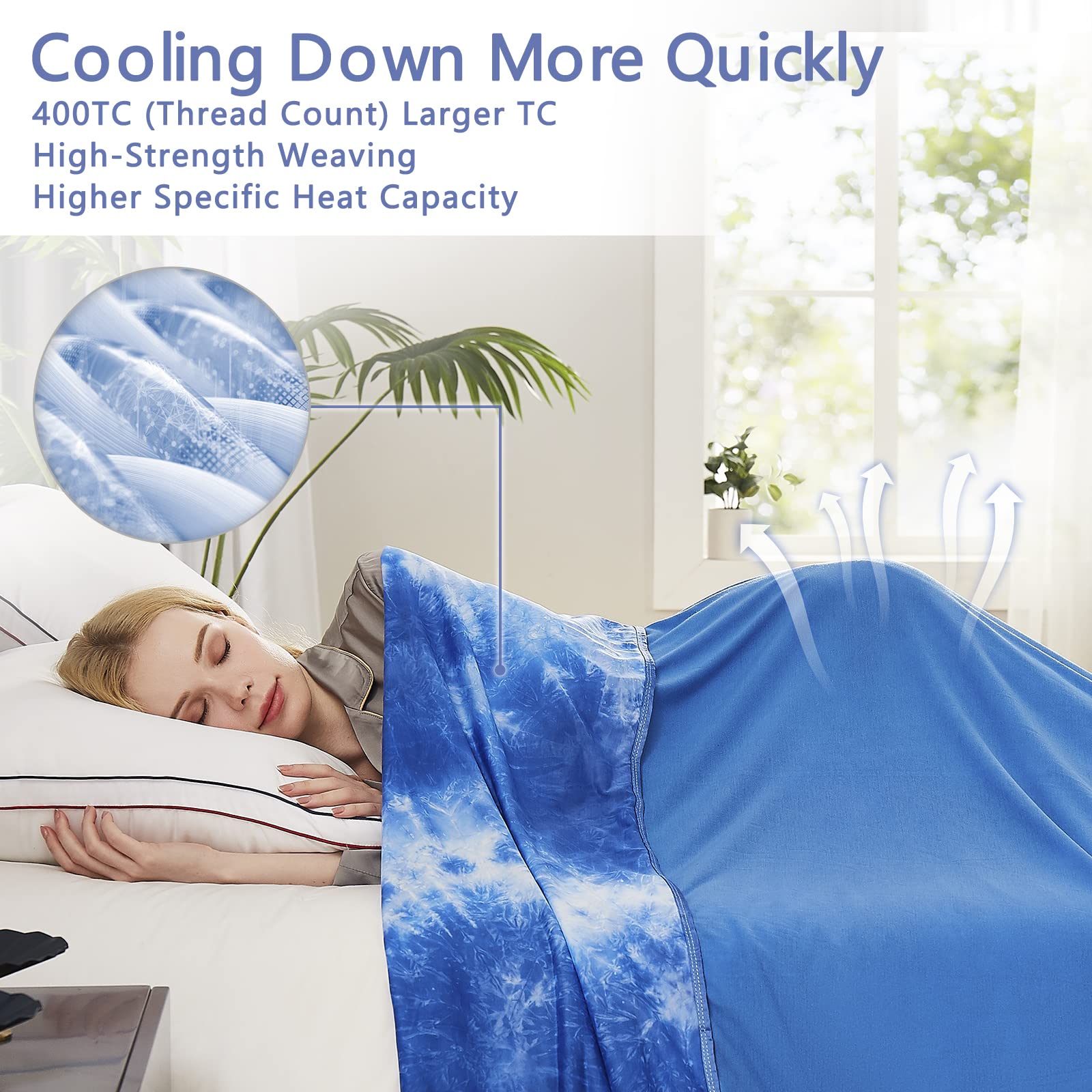 Topcee Cooling Blanket For Hot Sleepers,Absorbs Heat To Keep Body Cool For Night Sweats,100% Oeko-Tex Certified Cool Fiber,Breat