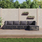 vidaXL Patio Furniture Set 5 Piece, Sectional Sofa with Cushions, Patio Lounge Set for Outdoor Garden Lawn Backyard, Anthracite Steel