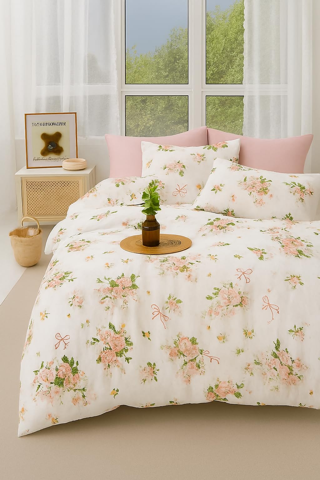 Tmhc@ Glamour Whispers Of Bloom | 100% Cotton | Color Fastness | 2 Pillowcases