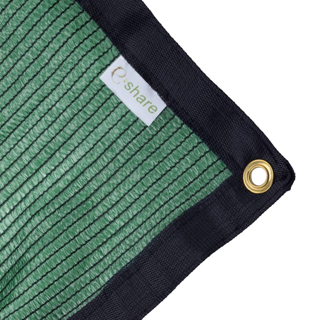 E.Share 70% Green Shade Cloth Taped Edge With Grommets 12 Ft X 8 Ft