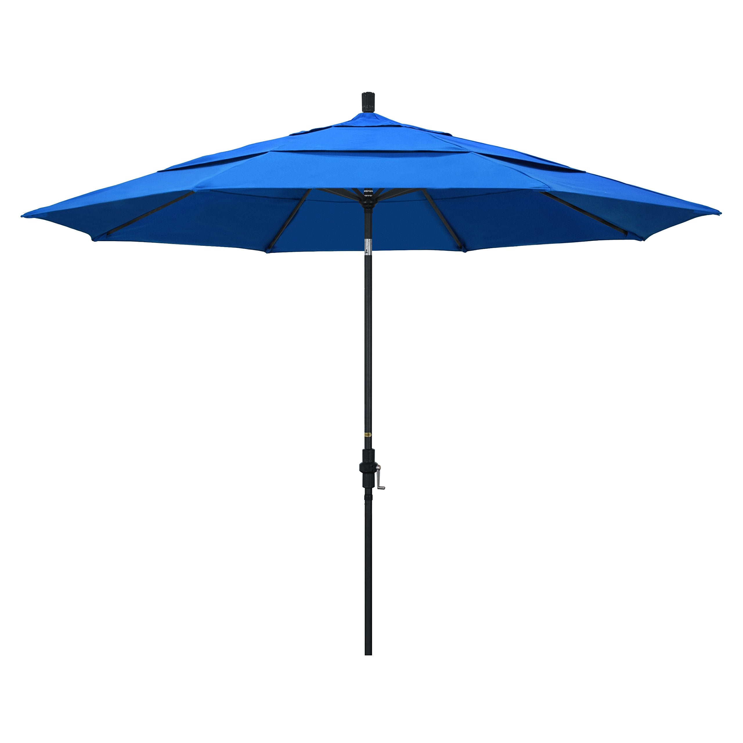California Umbrella 11' Round Aluminum Market Umbrella, Crank Lift, Collar Tilt, Royal Blue (Gscu118302-F03-Dwv)