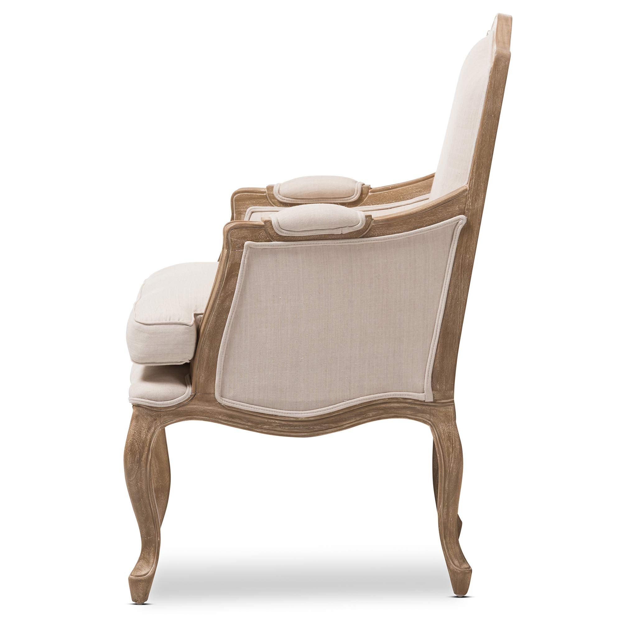Baxton Studio Nivernais Armchair, Large, Brown