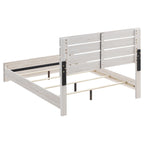 Coaster Home Furnishings Brantford Farmhouse Wood Eastern King Size Panel Bed Frame 52-inch Headboard Coastal White 207051KE