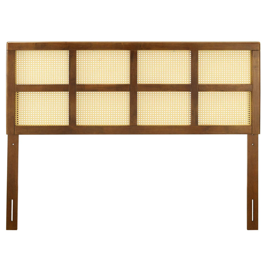 Modway Luana Cane Woven Rattan Queen Headboard In Walnut