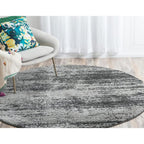 Unique Loom Del Mar Collection Area Rug - Lucille (7' 10'' Round, Dark Gray/ Ivory)