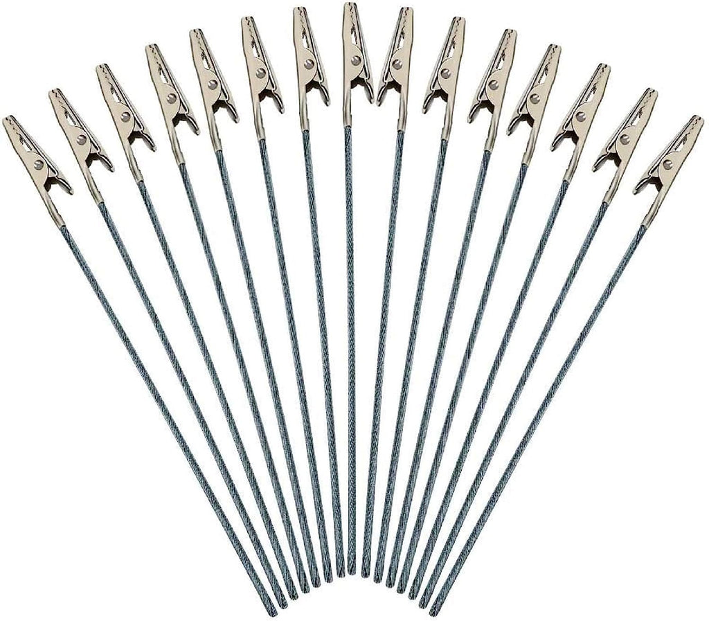 Set of 50 Metal Wire Alligator Clamp Long-Tailed Alligator Iron Clip Clasp for DIY Card Clip Holder 6 inch (150mm)
