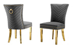 Best Quality Furniture SC360-367 Dining Chairs, Dark Gray/Gold