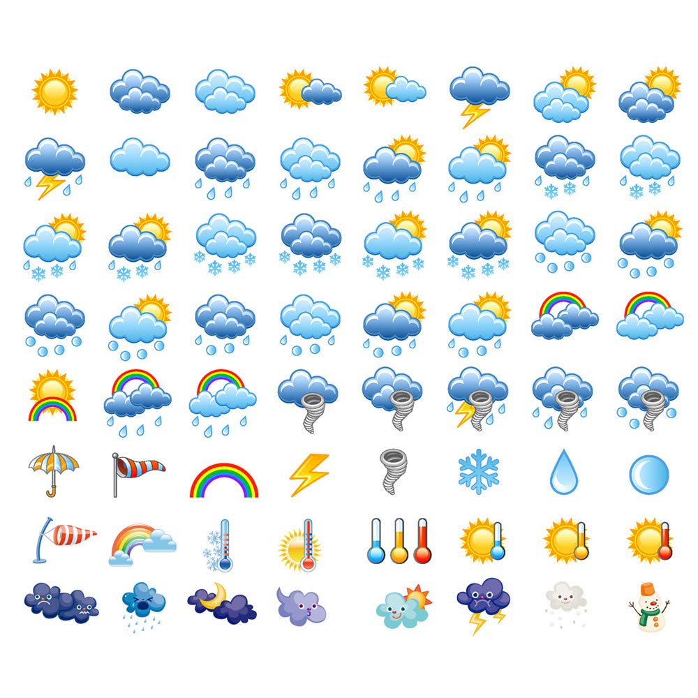 Seasonstorm Cute Weather Logo Icon Precut Waterproof Decoration Album Planner Stickers Scrapbooking Diary Sticky Paper Flakes (P