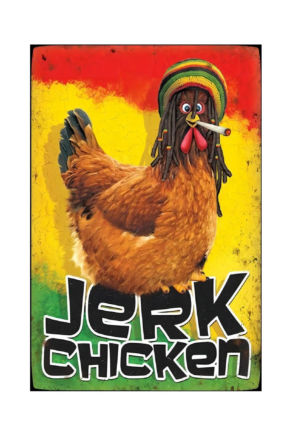 Funny Chicken Sign, Metal Chicken Coop Tin Signs, Jerk Chicken, Yard Sign Garage Farm Garden Wall Decor Sign Plaque Outdoor For