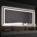 ISKM 55x30 Large led Lighted Bathroom Mirror Front and Backlight Mirror for Wall LED Bathroom Mirror Waterproof and Shatter-