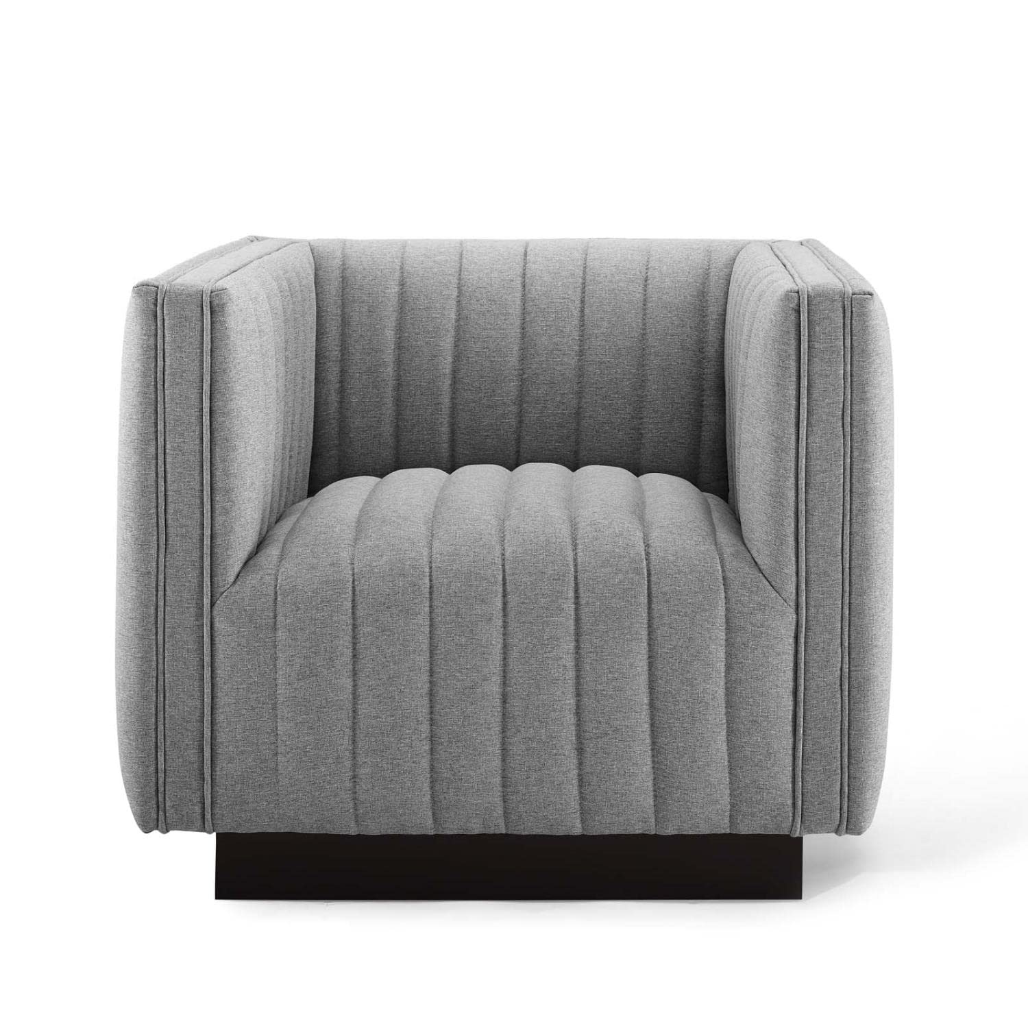 Modway Eei-5045-Lgr Conjure Tufted Armchair Upholstered Fabric Set Of 2, Light Gray