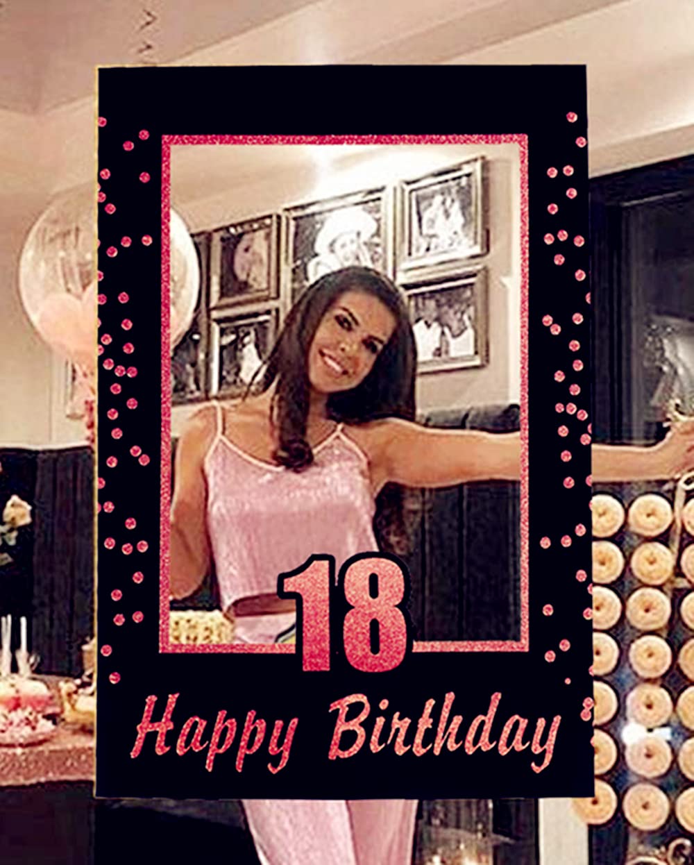 LaVenty Rose Gold 18th Birthday Party Photo Booth Props 18th Birthday Photo Frame Birthday Photo Frame
