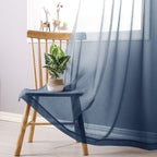 Dwcn Faux Linen Ombre Sheer Curtains - Semi Voile Grommet Top Curtains For Bedroom And Living Room, Set Of 2 Gradient Window Cur