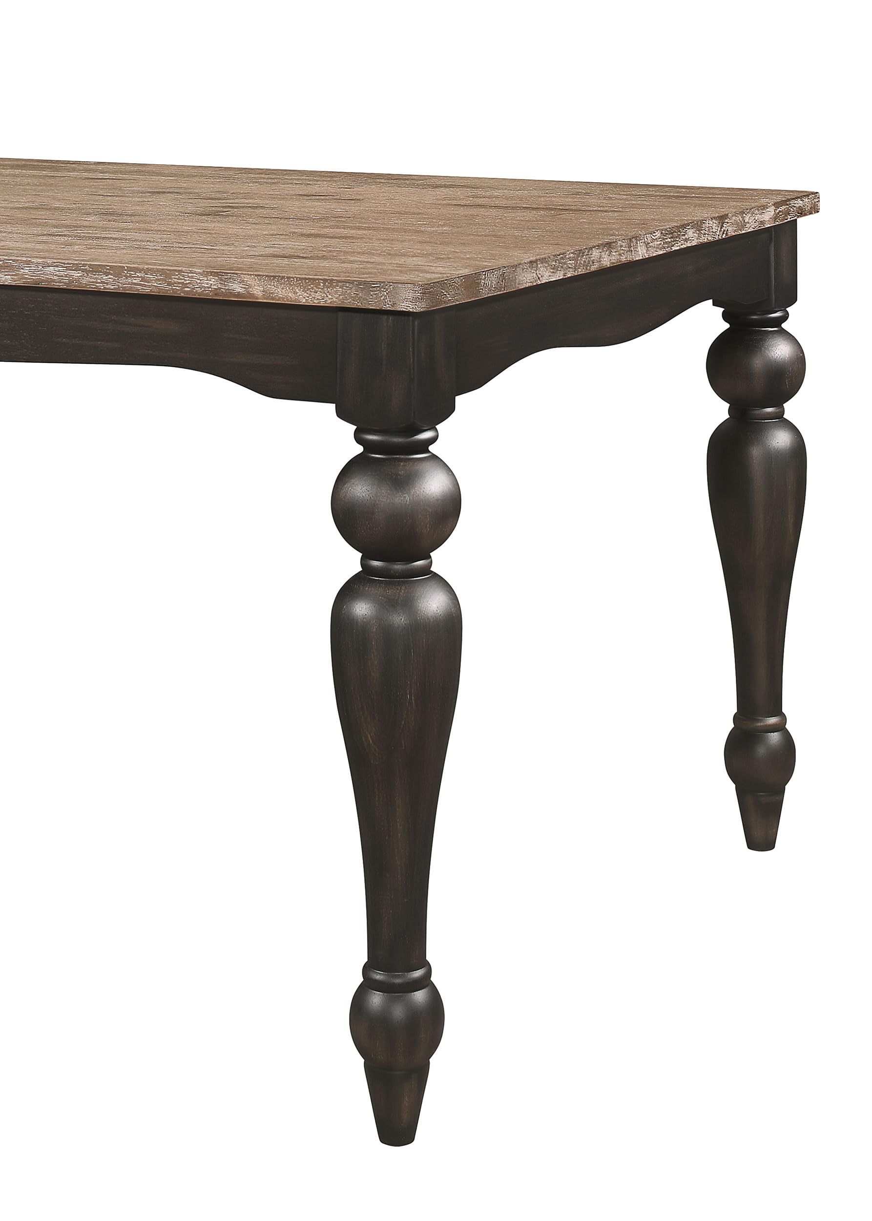 Coaster Home Furnishings Bridget Rectangular Dining Table Brown Brushed and Charcoal Sandthrough
