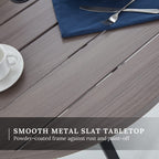 Vicllax Round Patio Table With Adjustable Umbrella Hole, All Weather Outdoor Round Dining Table For Lawn Garden, 41.2'X 28' Grey Wood-Like Outdoor Coffee Table