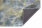 HomeRoots Grey/Gold Polyester 8’ x 10’ Gray Gold Abstract Rings Area Rug