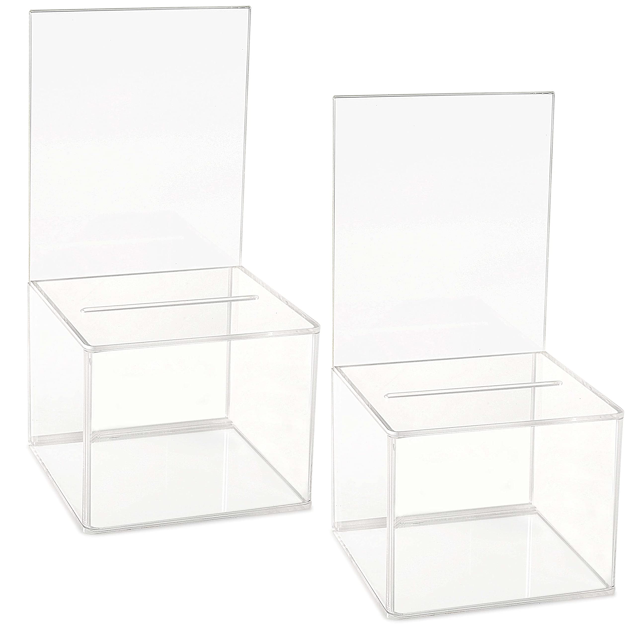 Acrylic Charity Donation Ballot Box Fundraising Coin Collection Tip Box 5' X 5' X 4' Office Suggestion Box Piggy Bank Ticket
