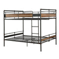 HomeRoots Sandy Black & Silver Metal, Wood 83' X 65' X 68' Queen Over Queen Sandy Black and Silver Metal Bunk Bed