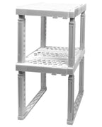 Piffny Locker Organizer Shelf, Adjustable Width And Height, Ideal Locker For School, Office, And Gym Lockers (White 2 Pack)