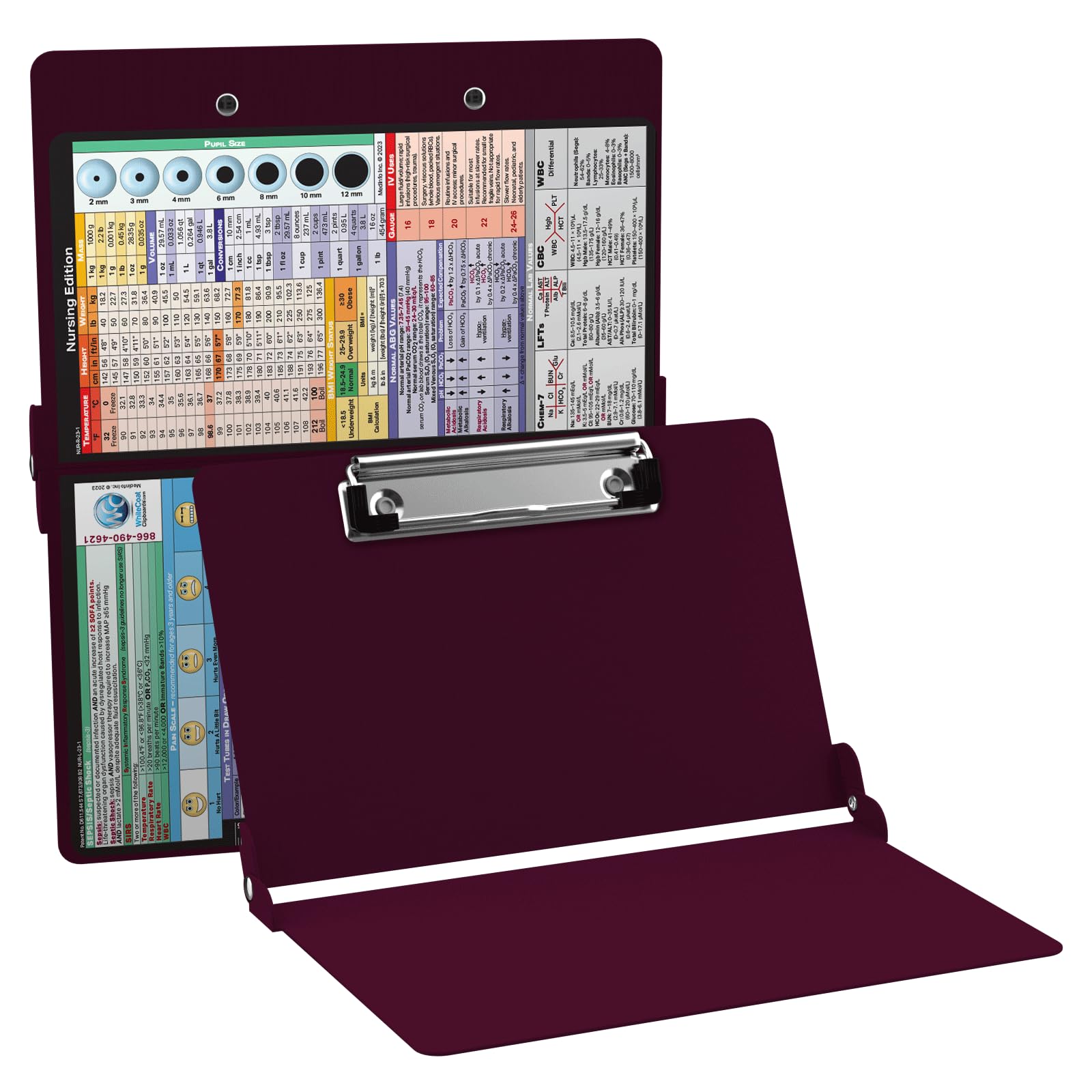 Whitecoat Clipboard - Nursing Edition (Wine, Bi-Fold)
