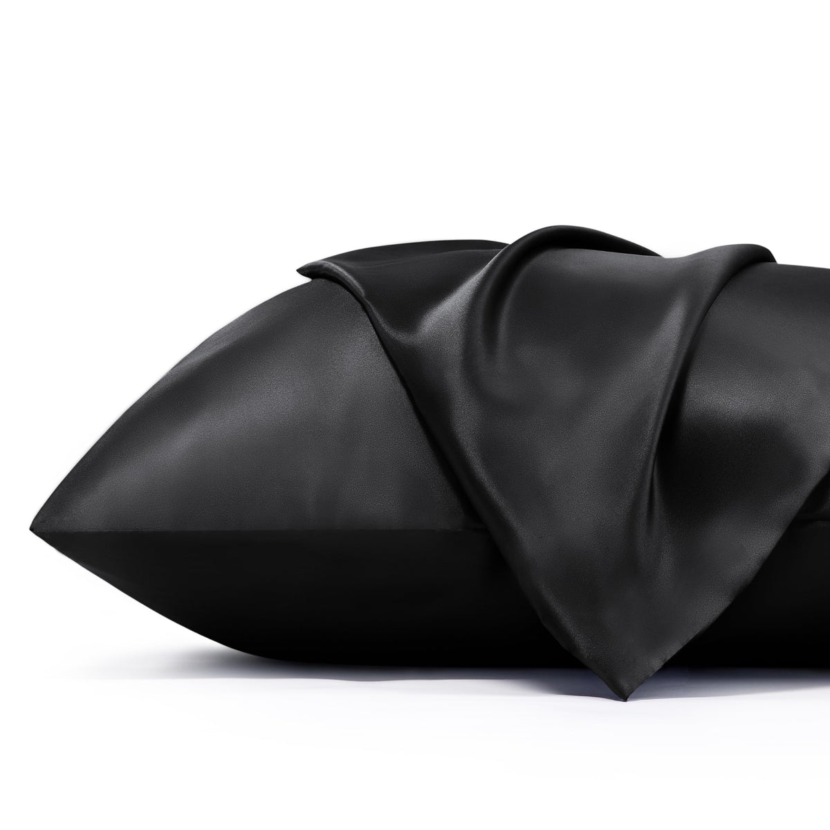 Bedsure Satin Pillowcase For Hair - Black Satin Pillow Cases Standard Size With Zipper 2 Pack, Similar To Silk Pillow Cases For