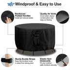 Outdoorlines Outdoor Waterproof Patio Table Furniture Set Covers - Round Couch Sectional Cover Outside Weatherproof Patio Furniture Covering For Deck, Lawn And Backyard 96' Dia X 28' H, Black