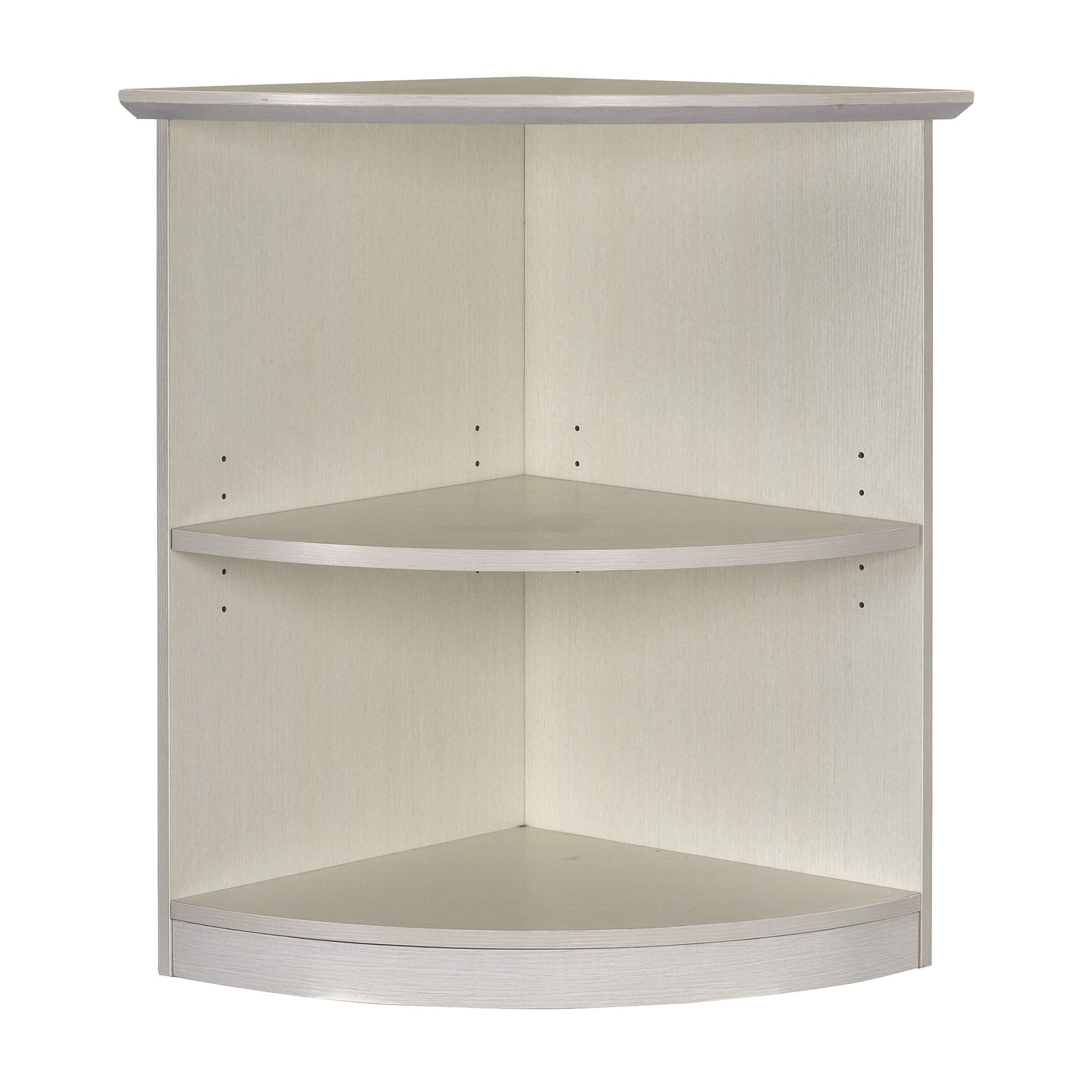 Safco Products Corner Bookcase, Spruce Up Any Space; 3 Tier Shelving With Middle Adjustable Shelf Textured Sea Salt