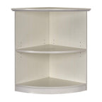 Safco Products Corner Bookcase, Spruce Up Any Space; 3 Tier Shelving With Middle Adjustable Shelf Textured Sea Salt