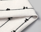 Nuyecy Set Of 2 Boho Throw Pillow Covers 24X24,Black Off White Neutral Couch Pillow Case With Tassel Fringe Decorative,Modern Ac