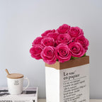 Helera 12Pc Hot Pink Roses Artificial Flowers Fake Roses Silk Roses Flowers With Long Stems For Wedding Home Party Centerpieces