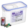 BTSKY Battery Recycling Container with Lid for Household Batteries, Blue