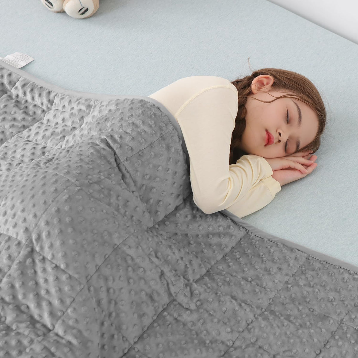 Sivio Kids Weighted Blanket 5 Pounds, Children Heavy Blanket For Sleeping, Dual Side Soft Minky And Breathable Tollder Weighted