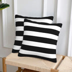 Stripe Black And White Farmhouse Throw Pillow Covers 18X18 In Pillow Case Soft Outdoor Pillow Case Cushion Covers Set Of 2 For S