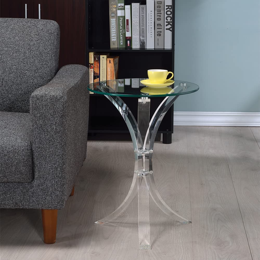 Coaster Furniture Round Glass Top Side End Table 900490
