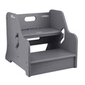 Little Partners Toddler Step Up Stool | 2 Step Adjustable Height for Kitchen, Bathroom or Nursery (Earl Grey)