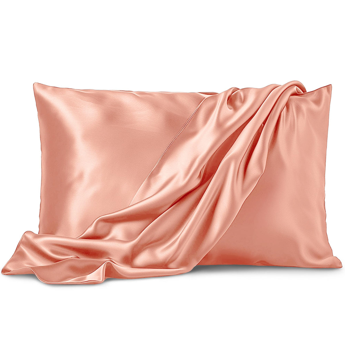 Pure Bedding Satin Pillowcase 2 Pack - Queen Size (20'X30', Rose Gold) - Silky Pillow Cases For Hair And Skin - Satin Pillow C