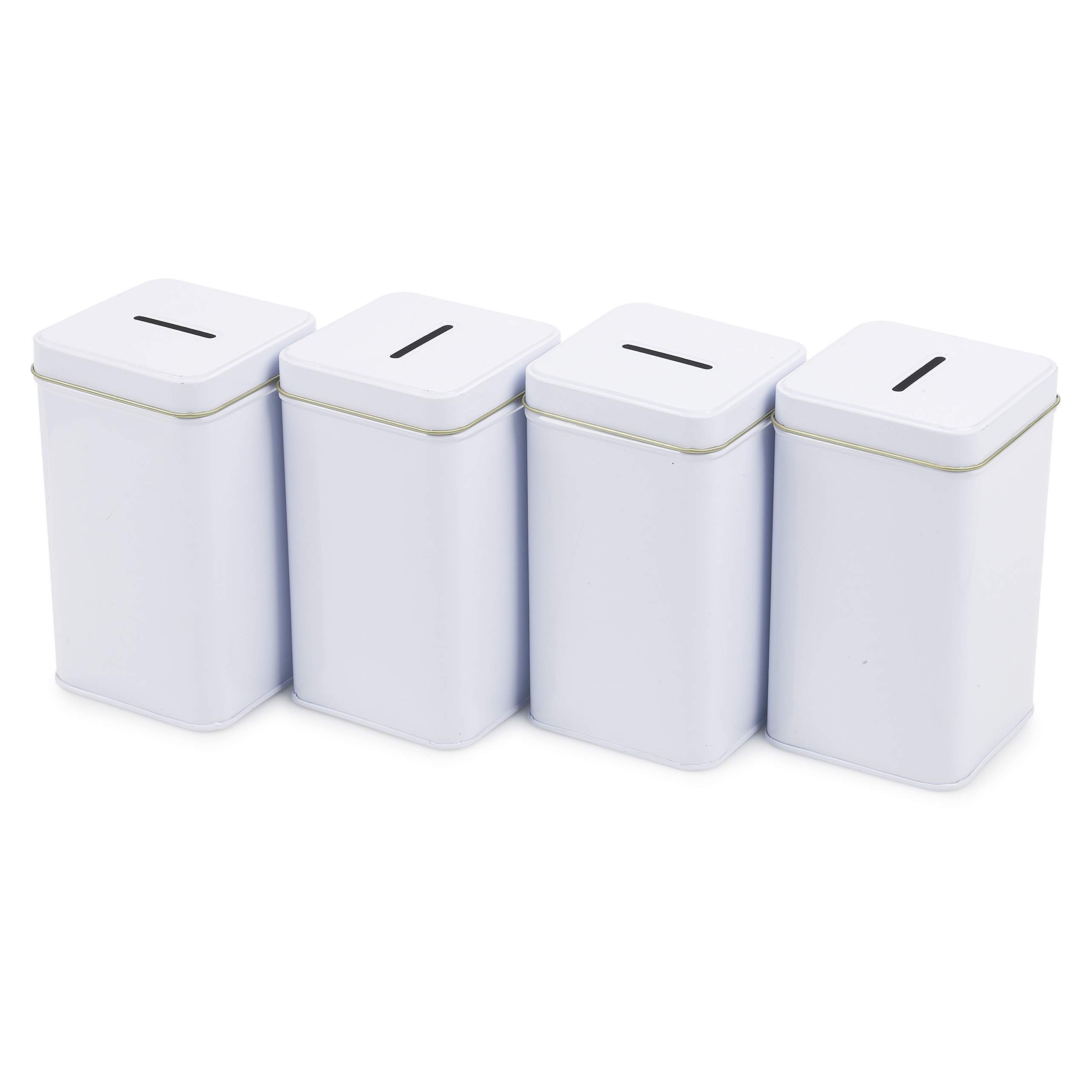 Metal Tin Charity Donation Box Tip Container Coin Collection Box Ticket Box Square Shaped 5' H X 3' W X 3' D With Slot On Rem