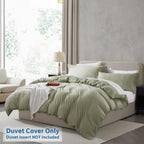 Nestl Light Sage California King Duvet Cover Sets - Soft Prewashed Cal King Duvet Cover, 3 Piece, With Zipper Closure, 1 Duvet Cover 104X98 Inches And 2 Pillow Shams - No Comforter
