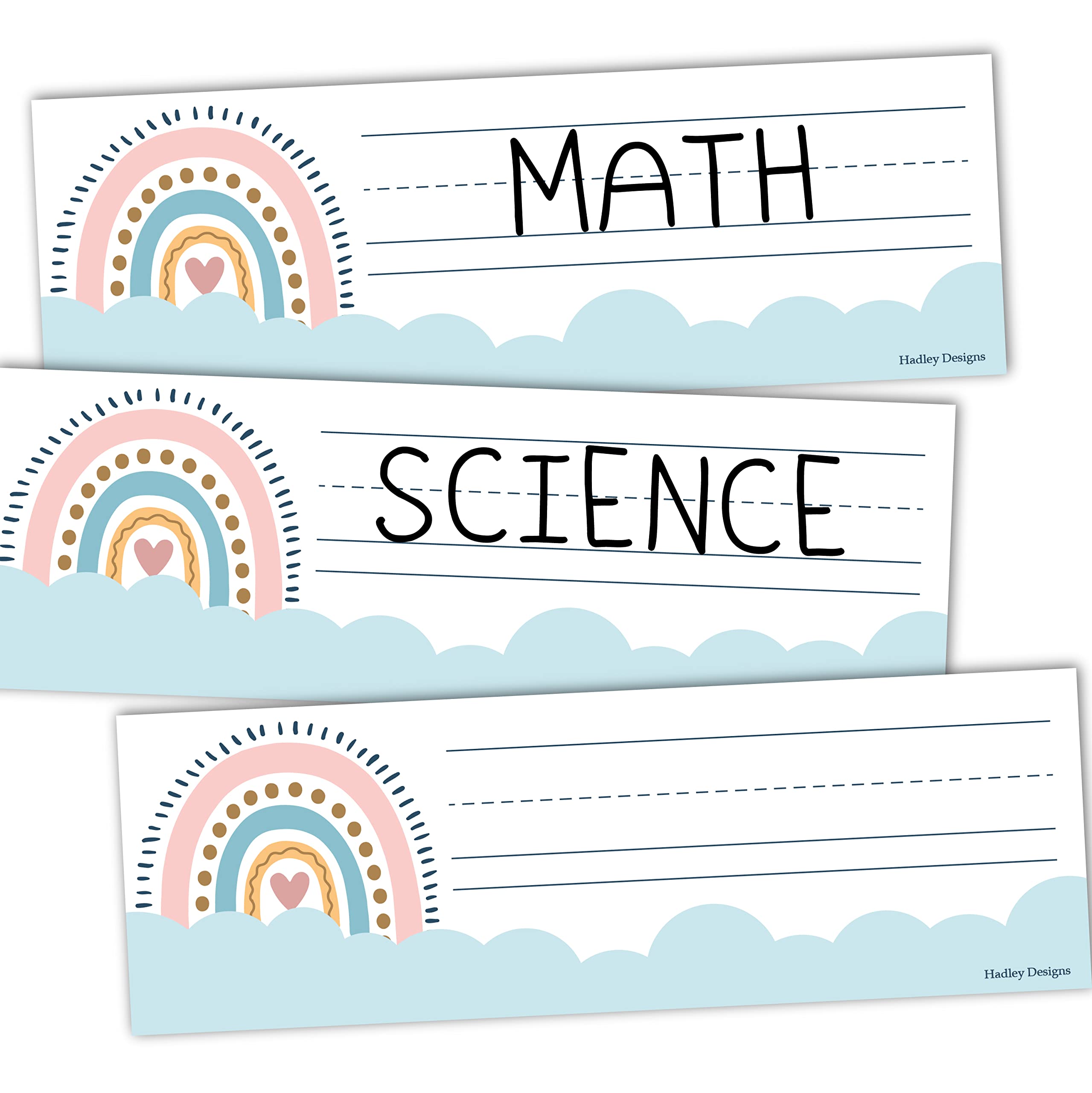 Hadley Designs 25 Boho Name Tags For Classroom Cubbies - Student Desk Name Plates For Classroom Desk Name Tags, Classroom Name P