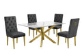Best Quality Furniture D61-4Sc74 Dining Set, Gray