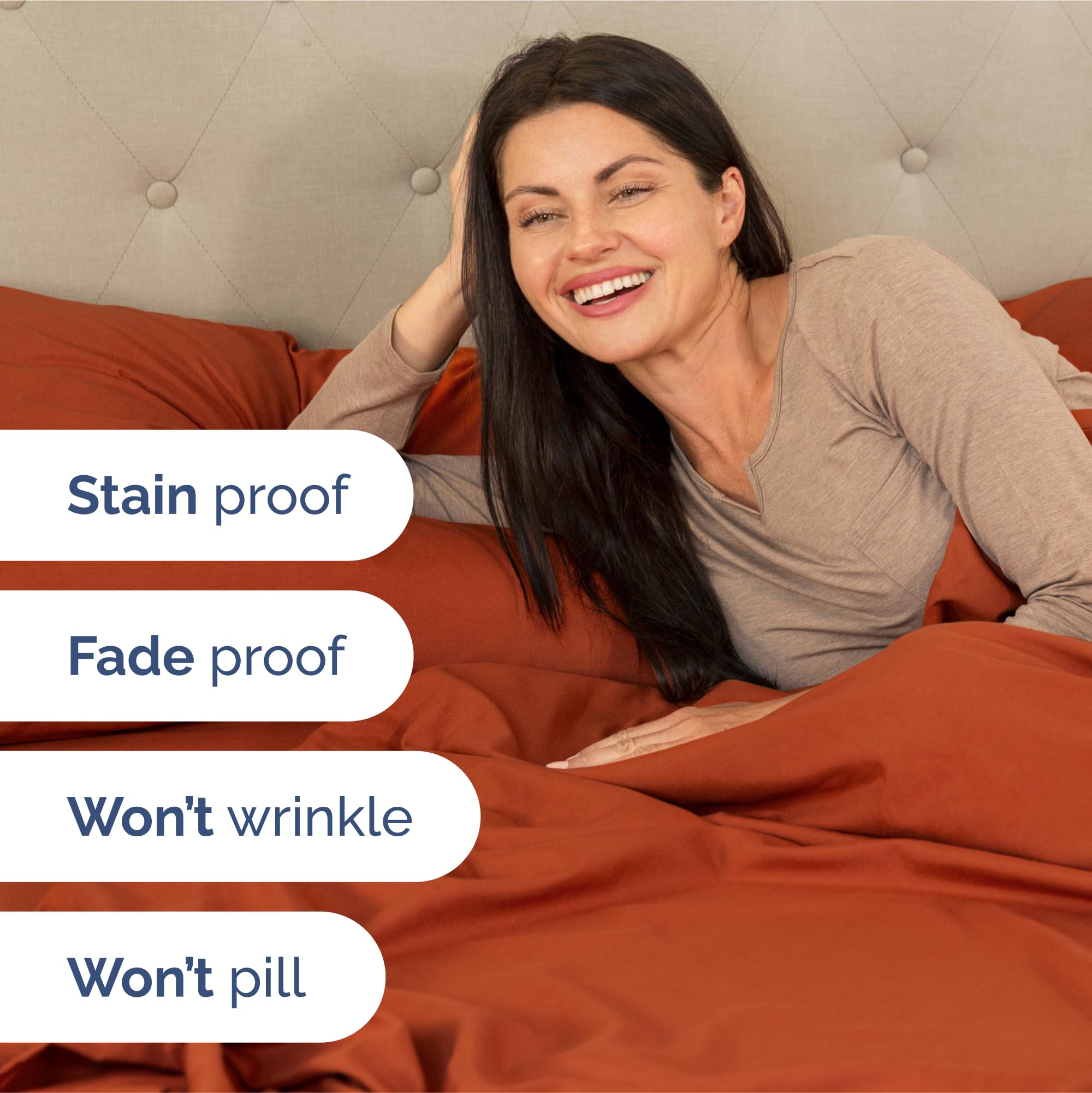 Extra Deep Pocket Cal King Sheets - 4 Piece Breathable & Cooling Bed Sheets - Hotel Luxury Sheet Set - Soft, Wrinkle Free & Comfy - Easily Fits Extra Deep Mattresses - Deep Pocket Terracotta Sheets