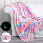 Glow In The Dark Blanket Unicorns Gifts For Girls,Toys For 2 3 4 5 6 7 8 9 10 Year Old Girl Gifts,Soft Kids Blankets For Christm
