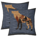 Feelyou Cute Wolf Throw Pillow Covers for Couch Sofa Bed,Set of 2 Wolves Howling Decorative Pillows Cushion Covers,Animal Wolves