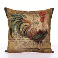Easternproject Rooster Painting Farmhouse Decorative Throw Pillowcase Country Burlap Pillow Cover Cushion Case 18X18 (02)