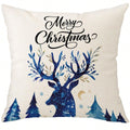 Mfgneh Merry Christmas Pillow Covers 18X18 Inch Winter Holiday Christmas Deer Decor Throw Pillows Christmas Decorations For Sofa