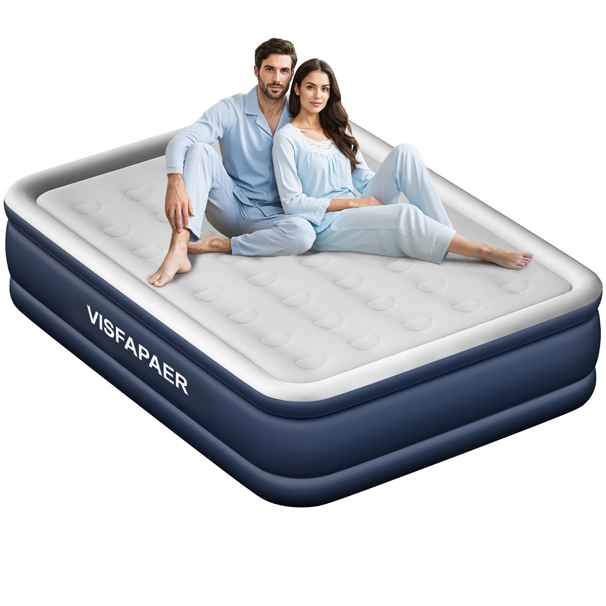 Air Mattress Queen with Built in Pump Raised, 18 High Inflatable Mattress Electric Blow Up Mattress Fast Blow Up Bed Tall Comf