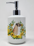 Caroline's Treasures CK2938SOAP Fawn Natural Great Dane in Sunflowers Ceramic Soap Dispenser Hand Soap Dispenser Pump Bottles fo